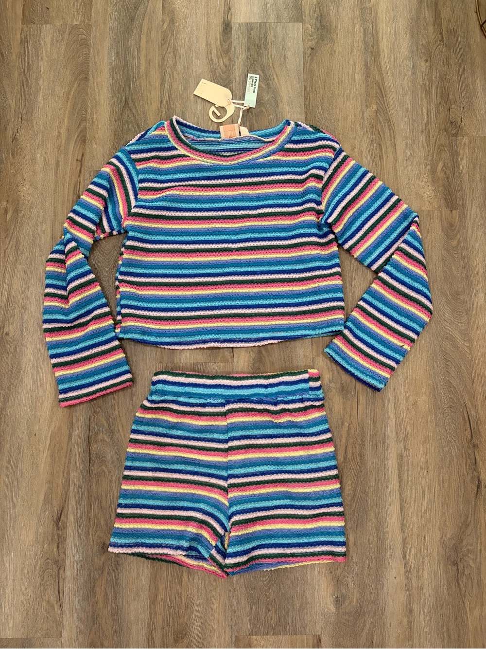 Striped Knit Set - Blue Multi